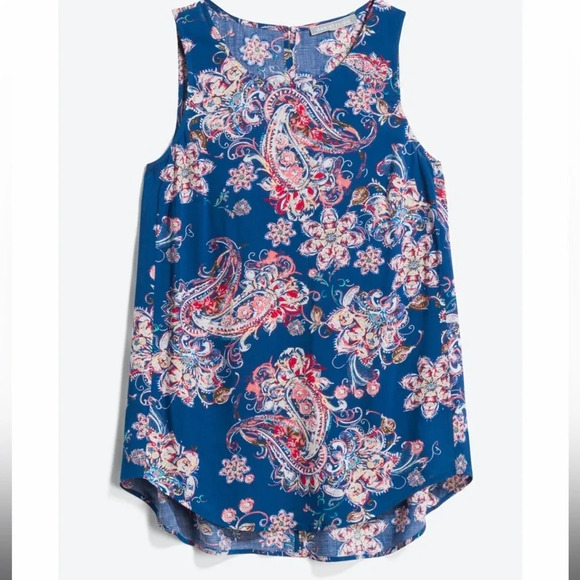 Daniel Rainn for Anthropologie Albado Blue Crew Neck Sleeveless Top Size Smalll - Picture 1 of 10